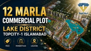 12 Marla commercial plot in Lake District, TopCity-1 Islamabad