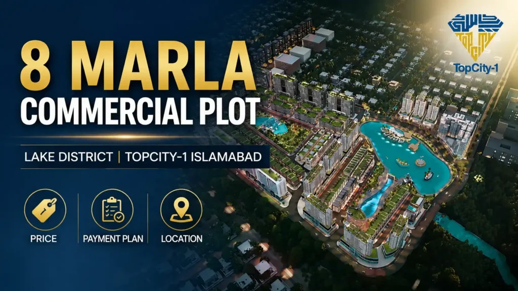8 Marla commercial plot in Lake District, TopCity-1 Islamabad